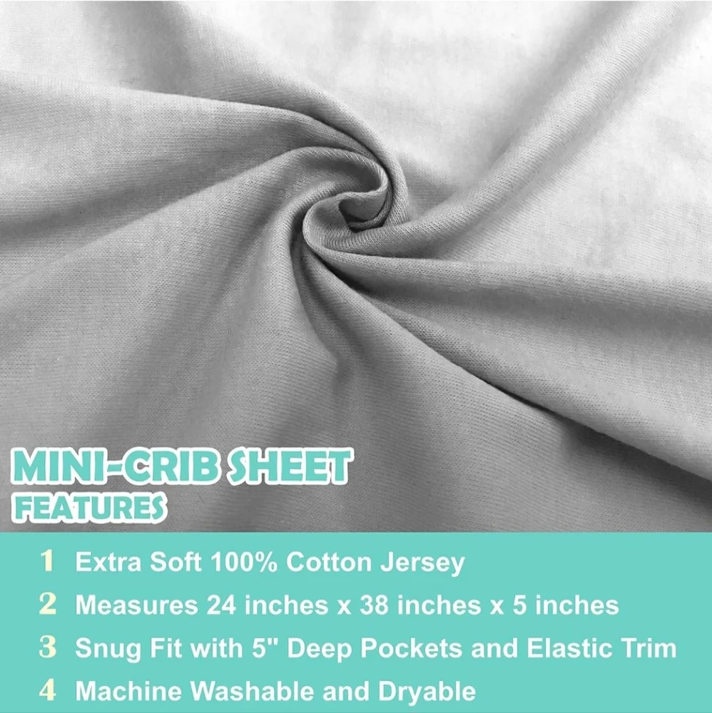 AMERICAN BABY CO Fitted Mini Crib Sheet 24
